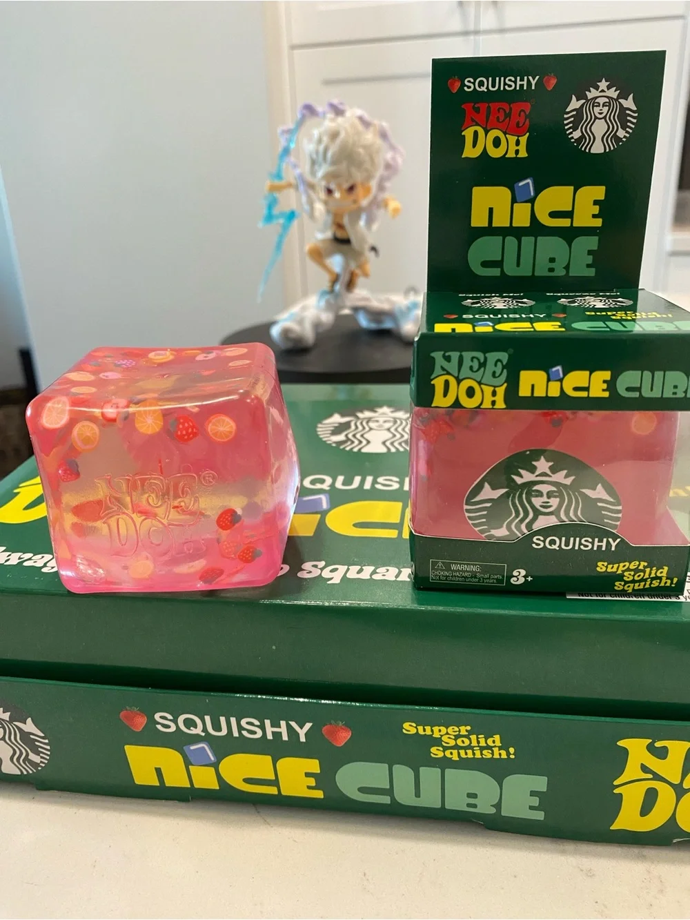 Starbucks Pink Strawberry Squishy Nice Cube with Fruit Accents